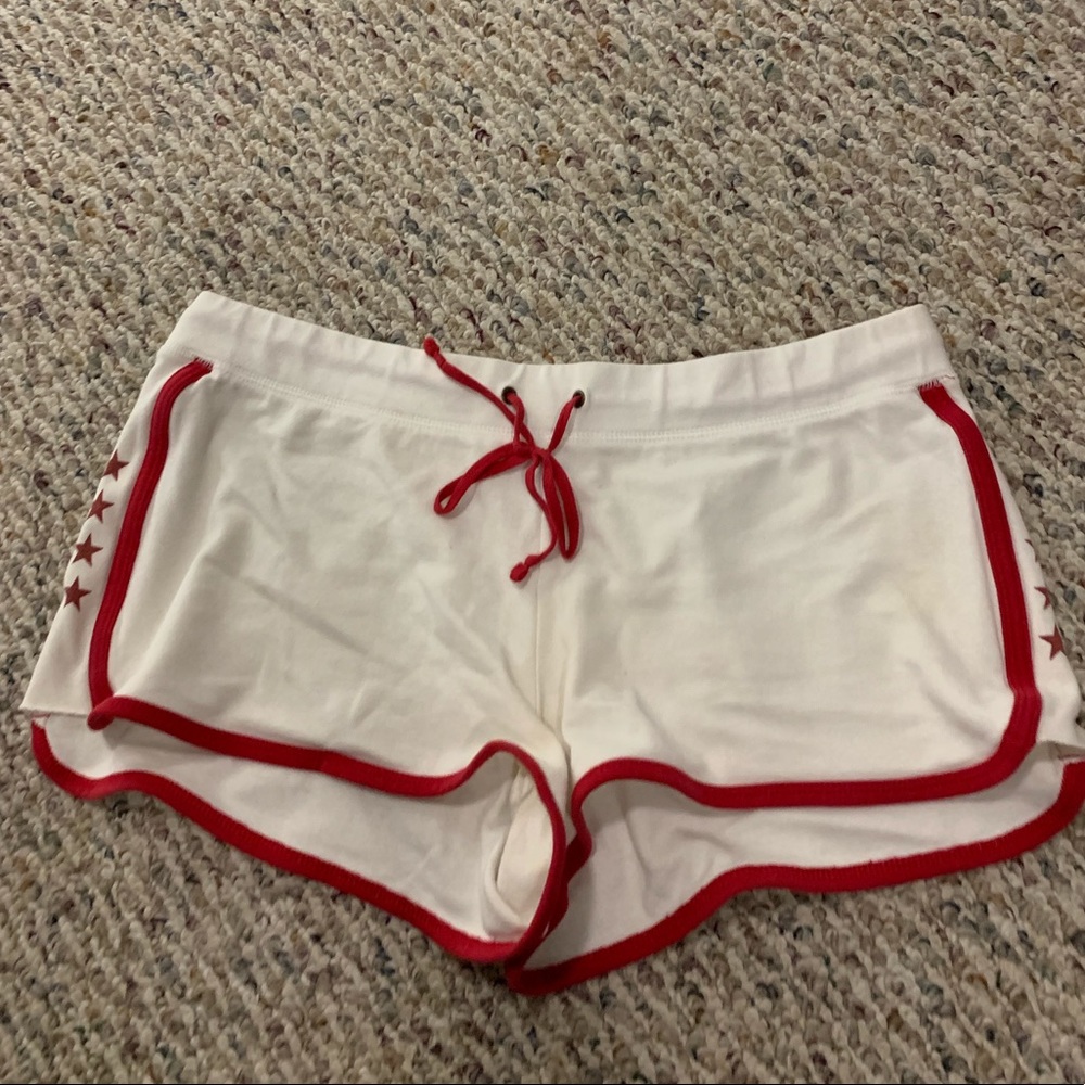 White and red comfy lounge shorts size large